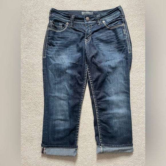 Silver Jean Capris - Picture 2 of 5